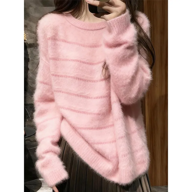 2025年秋季新款独特漂亮高级感chic日系温柔风宽松慵懒软糯毛衣女