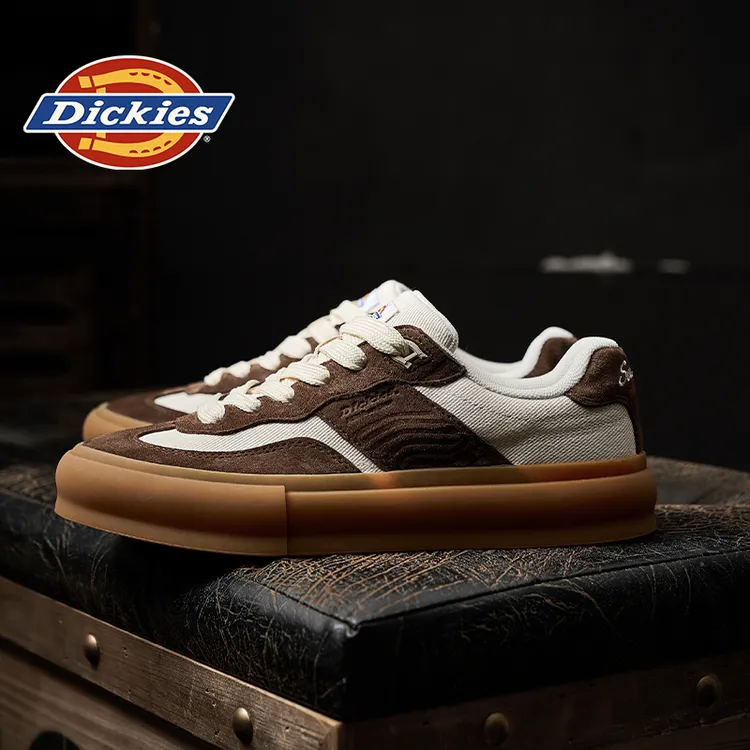 Dickies2025冬季透气板鞋百搭低帮鞋休闲舒适男鞋复古厚底鞋子男