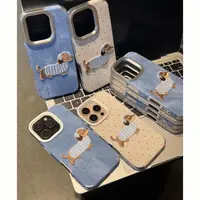 诚星泽波点刺绣腊肠狗适用苹果16PROMAX手机壳iPhone15/14/13新款