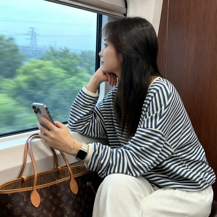 韩版蓝白条纹卫衣女款秋季超火潮流chic松弛感慵懒风宽松长袖上衣