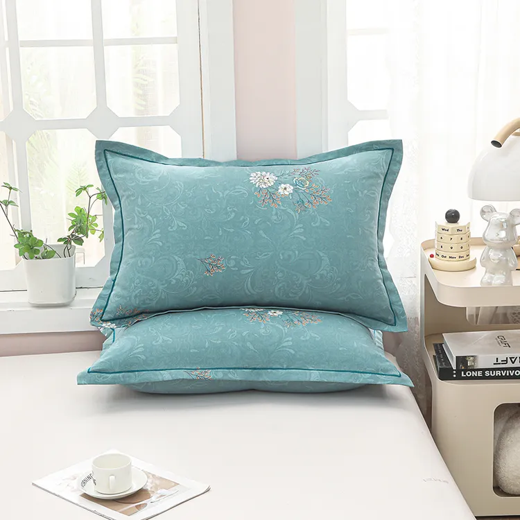 2025新款双层纱枕套一对2只48X74尺寸夏季家用宿舍学生枕套皮