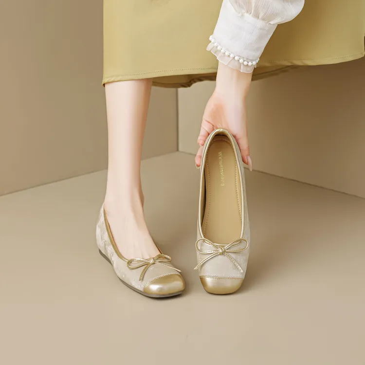 蝴蝶结芭蕾舞单鞋内增高玛丽珍女鞋夏季百搭舒适法式单鞋