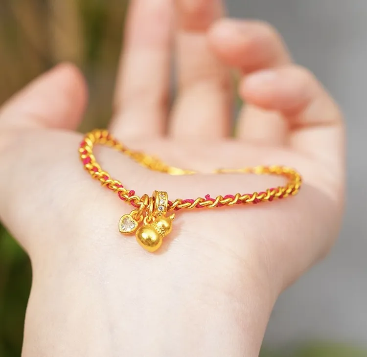 铜合金手链 新中式葫芦编织红色手链