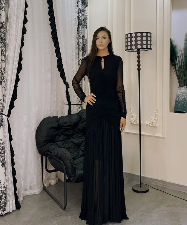 春季蝴蝶简约通勤高高弹力连衣裙吊带裙针织休闲风