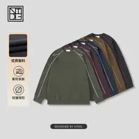 NTDG-ONE冬款加绒加厚复古设计感明线圆领男士卫衣 91162
