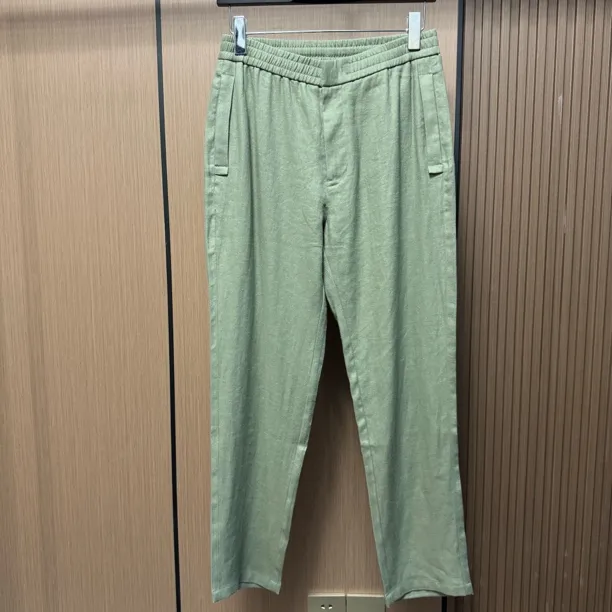 【苎麻长裤】91999透气纯色薄款休闲裤夏季百搭男士直筒