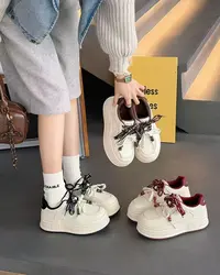 「姚姚严选」2025新款圆头厚底小白鞋加绒时尚百搭运动休闲鞋8301