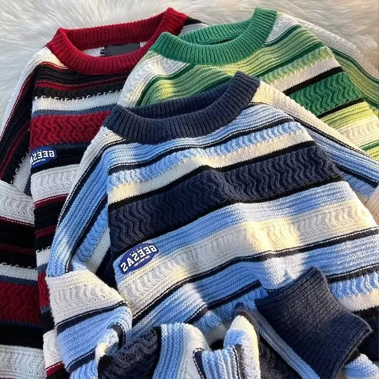 秋冬加厚毛衣男韩版潮流宽松日系针织衫冬季ins港风慵懒线衣外套