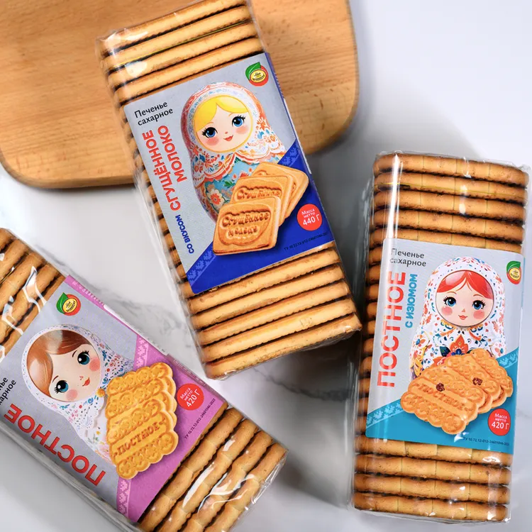 大咖俄罗斯进口我的套娃牌可可味炼乳味饼干