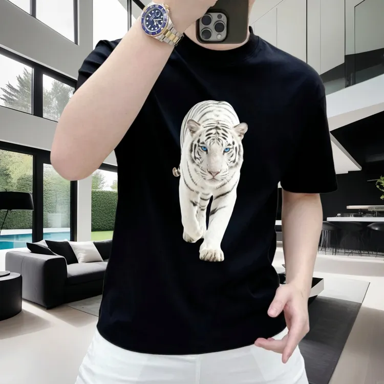 100%纯棉男士短袖T恤重磅圆领夏季潮牌半袖休闲百搭青年国风体恤