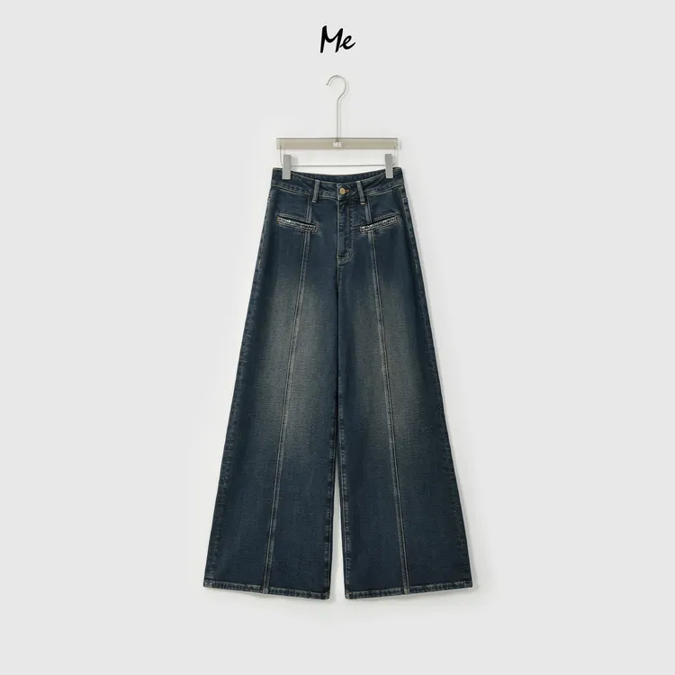 ME【钻石磨毛弹力裤】中古水洗色高弹高腰显瘦时尚牛仔裤MESA4317