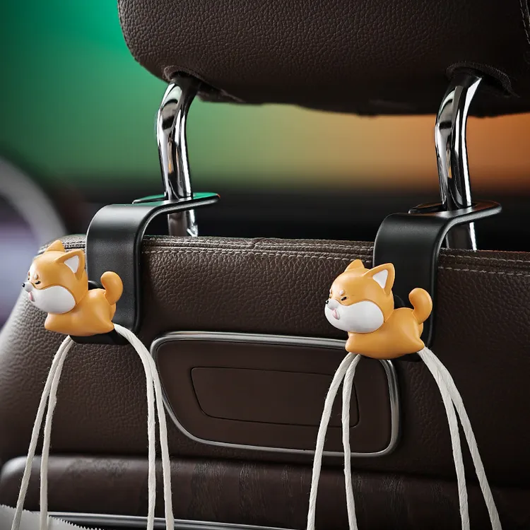 萌宠乐园汽车挂钩多功能车用置物挂钩一对装创意车载装饰用品大全
