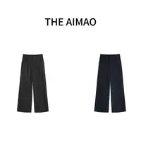 【THE AIMAO】“高知气场”羊毛混纺口袋叠褶立体直筒西裤XYX81179