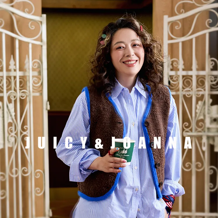 JUICY&JOANNA/橘子樱桃复古圈圈纱撞色背心