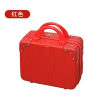 手提箱伴手礼女复古14寸旅行箱小型化妆箱轻便大容量红色