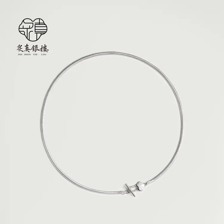 链子925银 蛇骨链简约女士银项链正品气质小众高级感平安锁锁骨链
