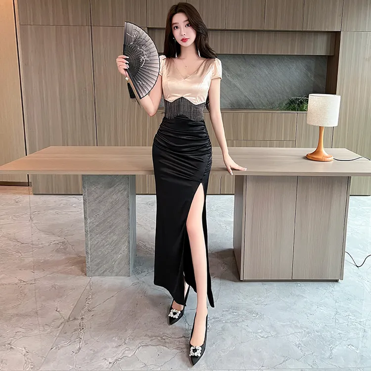 性感流苏足疗晚礼服气质减龄K歌柔式足浴工作服spa技师夜场连衣裙