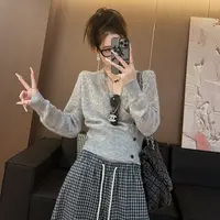 【LLU李】秋季新款针织衫显瘦修身外套简约百搭 LLU-9261844