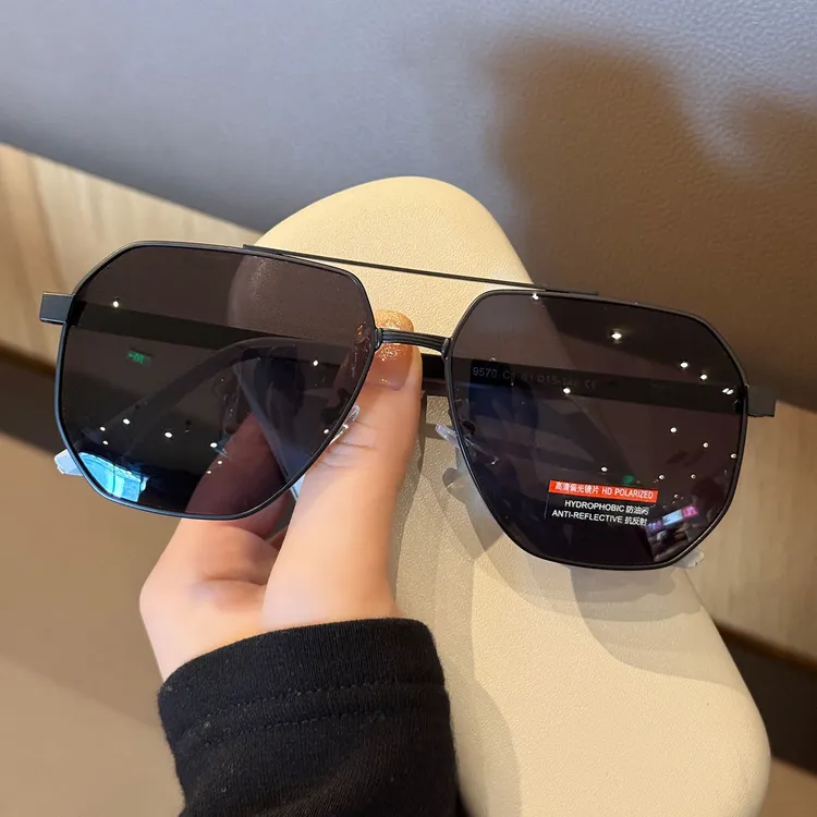 大框偏光太阳镜男士飞行员蛤蟆镜大脸开车驾驶户外防紫外线墨镜女