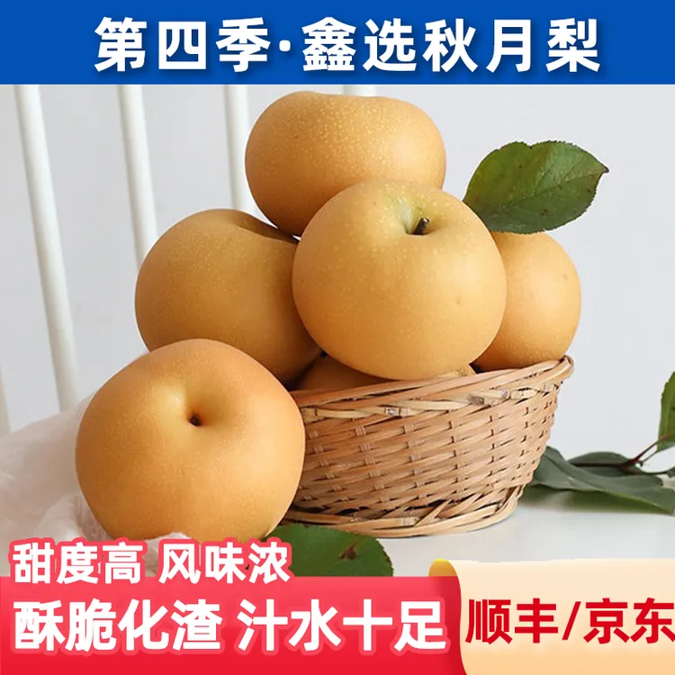 鑫选 第四季山东莱阳秋月梨4-8.3斤 香甜爆汁 新鲜直采 顺丰/京东