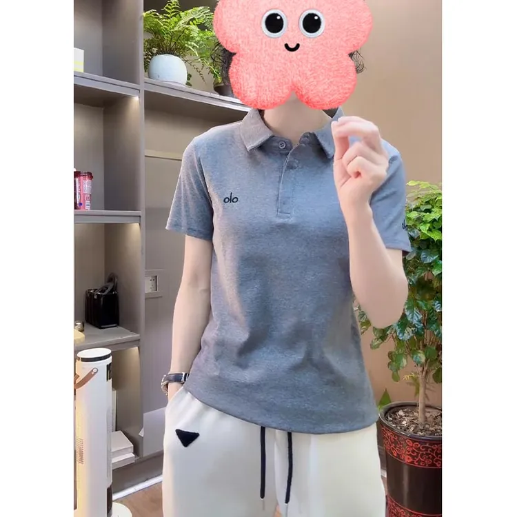 POLO领修身T恤通勤极简风2025年夏季新款女装慵懒风上衣短袖小众