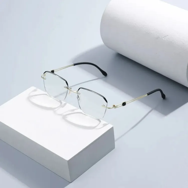 【男女同款】 高端时尚高颜值奢华金属无框设计 超轻防蓝光老花眼商品图