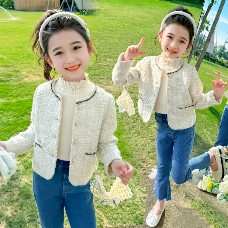 名媛女童小香风开衫外套春秋新款洋气时髦女宝宝春装潮款公主衣服