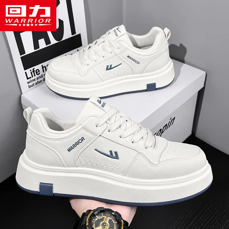 回力男鞋板鞋2025秋季新款休闲百搭皮面厚底增高情侣潮流小白鞋子