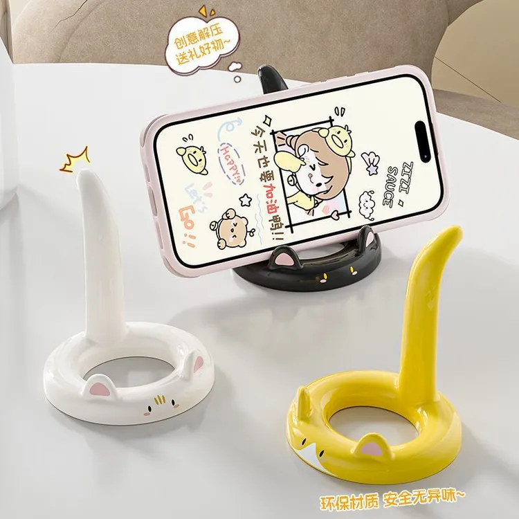 【到手2个】新款可爱小猫支架创意桌面摆件手机追剧神器宿舍床头