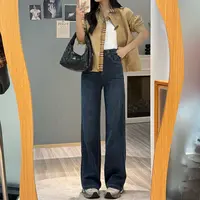 25933#高腰女牛仔裤2025年秋季新款显瘦裤子小个子做旧时尚喇叭裤