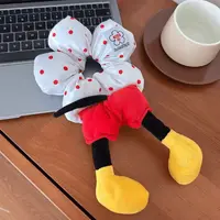 米奇红色波点可爱发圈发饰毛绒可爱发圈