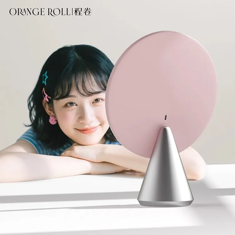 ORANGEROLL化妆镜台式LED带灯高清家用智能梳妆镜桌面美妆大圆镜