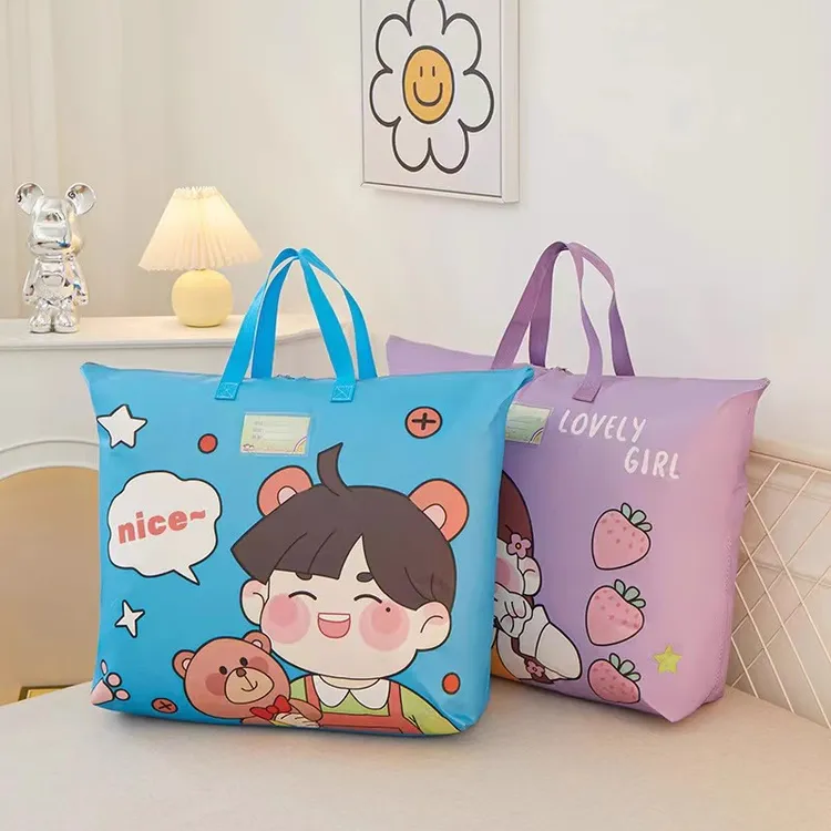 幼儿园被子收纳袋手拎式打包袋卡通衣物整理防水手提袋