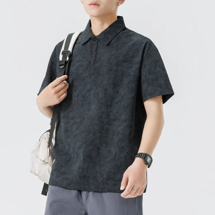 新款纯色2025男士高级感服饰男装POLO衫休闲百搭短袖翻领宽松