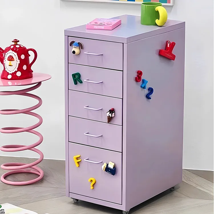 海尔默多抽柜桌下带抽屉钢制活动收纳柜分类夹缝带脚轮式储物柜子