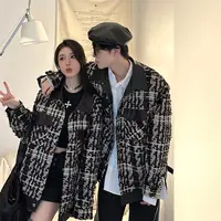 7383小香风外套男女复古高级感千鸟格上衣春秋季休闲百搭