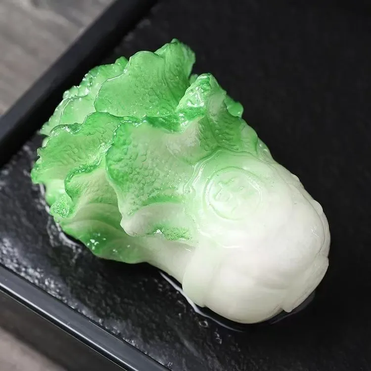 个性台茶宠茶可精品养茶桌茶具宠小白菜配件摆件变色招财玩创 
