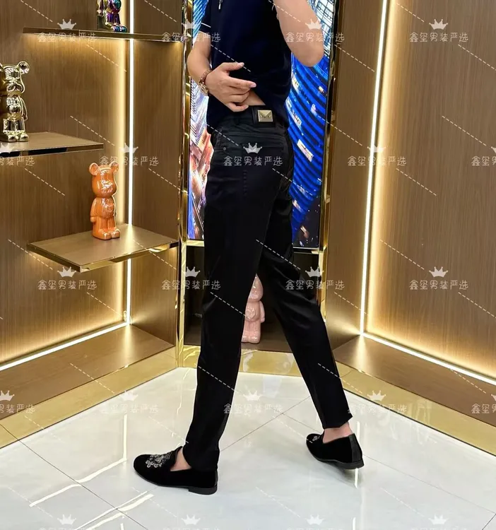 秋冬休闲裤亮面韩版休闲裤男士时尚透气修身百搭潮流亮面小脚裤