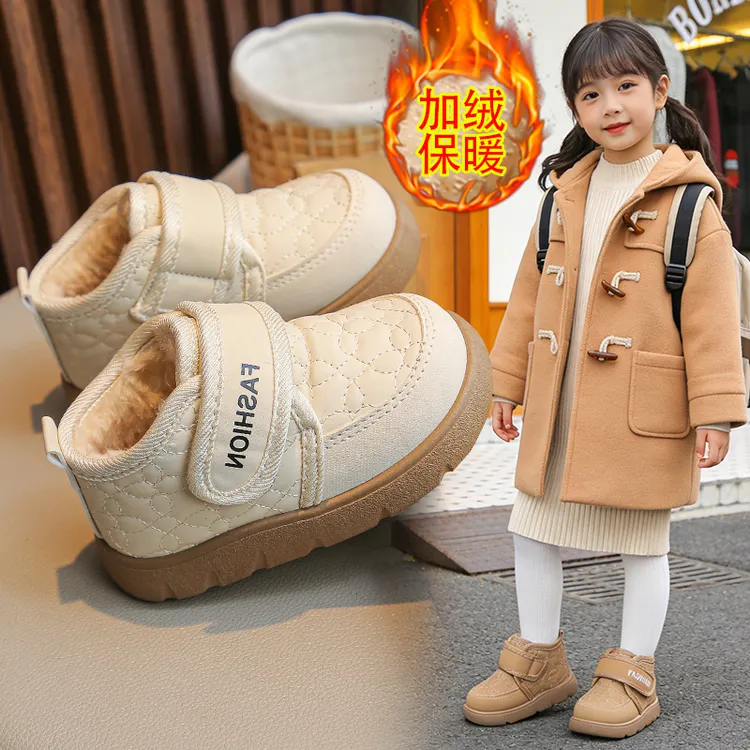 女童棉鞋2025冬季新款儿童大棉鞋加绒保暖运动德训板鞋防滑毛毛鞋