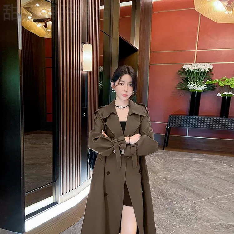 大牌风衣外套女中长款2025春秋新款韩版高级感气质双排扣休闲大衣