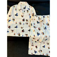 侘町机器人pingu纯棉睡衣春秋款可爱卡通家居服休闲套装