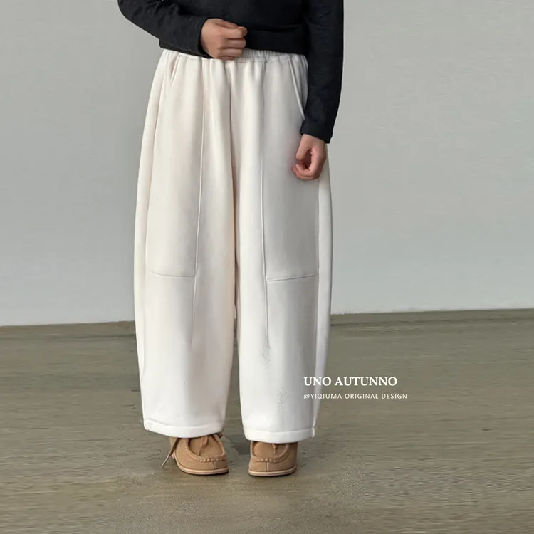 「UNO AUTUNNO」【阿拉善之约】双面暖绒女中大童冬季加绒卫裤GD2226