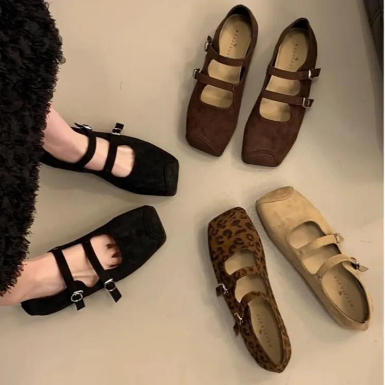 法式复古单鞋女软底2025新款春季女鞋子平底小众气质温柔玛丽珍鞋