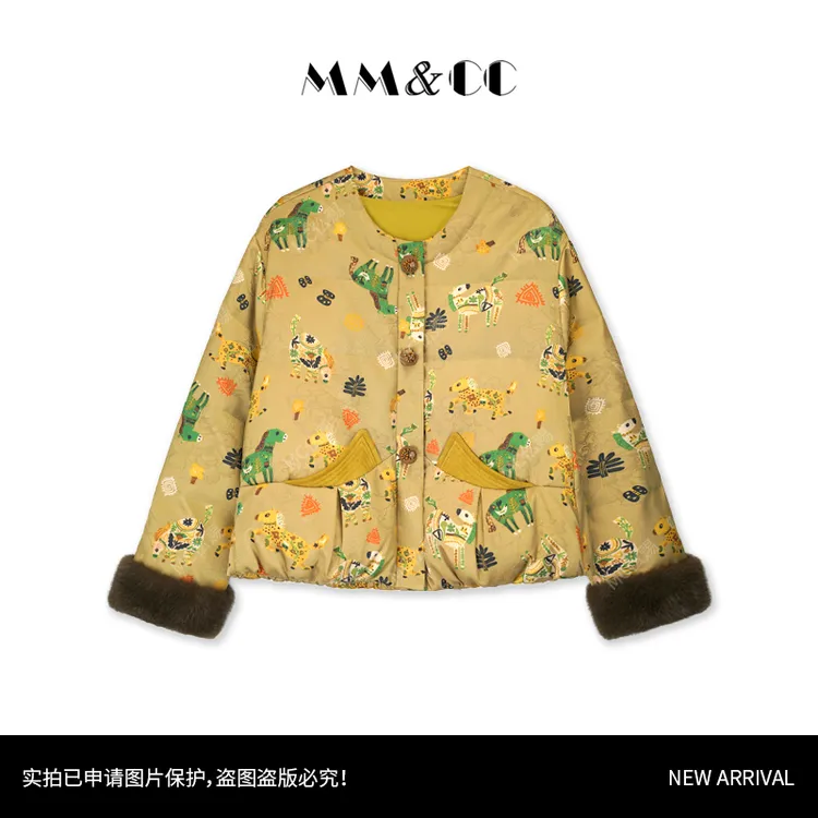 【花晚梦】新中式90白鸭绒羽绒服女冬款保暖外套MCGYR2561