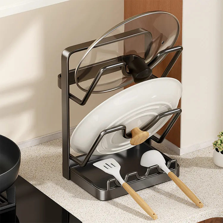 优勤锅盖架台面坐式菜板放置神器厨房多功能锅铲架家用收纳置物架