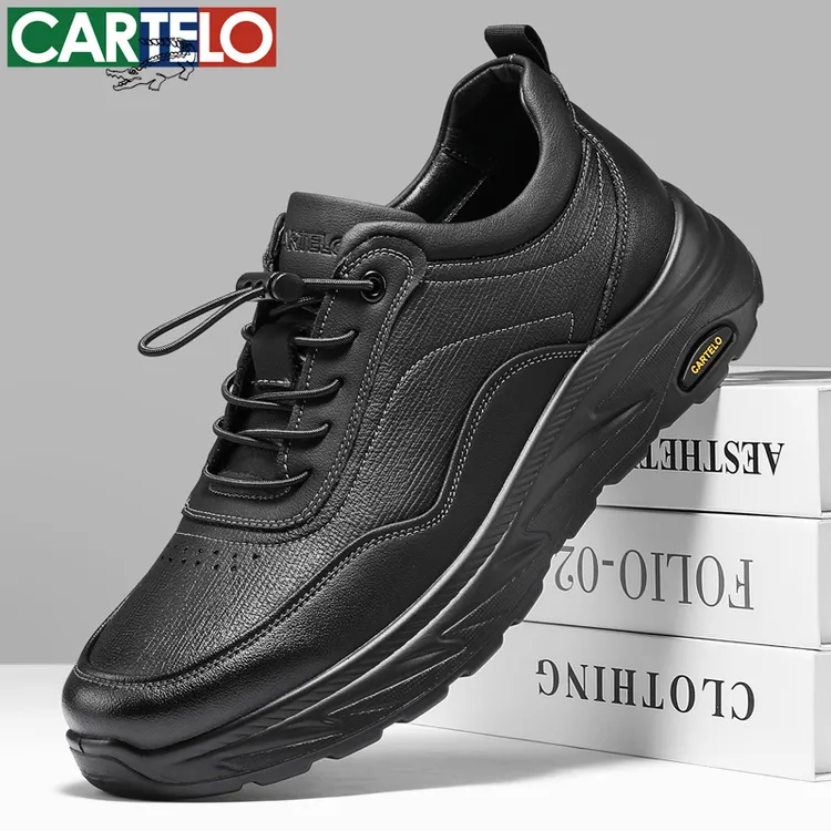 卡帝乐鳄鱼秋季真皮休闲皮鞋商务风防滑男士潮流透气百搭轻便男鞋