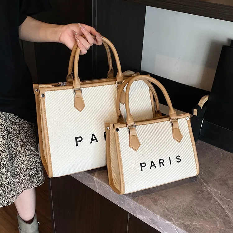 大容量包包女夏季百搭2025新款潮流时尚斜挎包帆布大包手提托特包