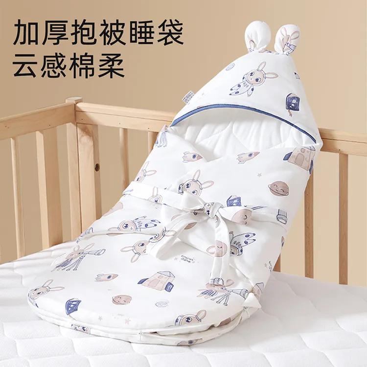 新生儿防踢被睡袋防惊跳婴儿抱被襁褓春秋冬夹棉加厚包被子包裹巾