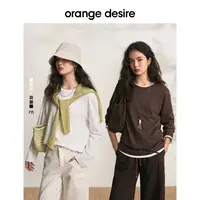 【橱窗】orange desire彩色盲盒Tee百搭全棉圆领长袖T恤OD2EAWT6001