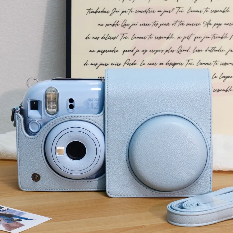 新款mini12/40拍立得保护壳拍立得海盐蓝pu保护套防刮花收纳包